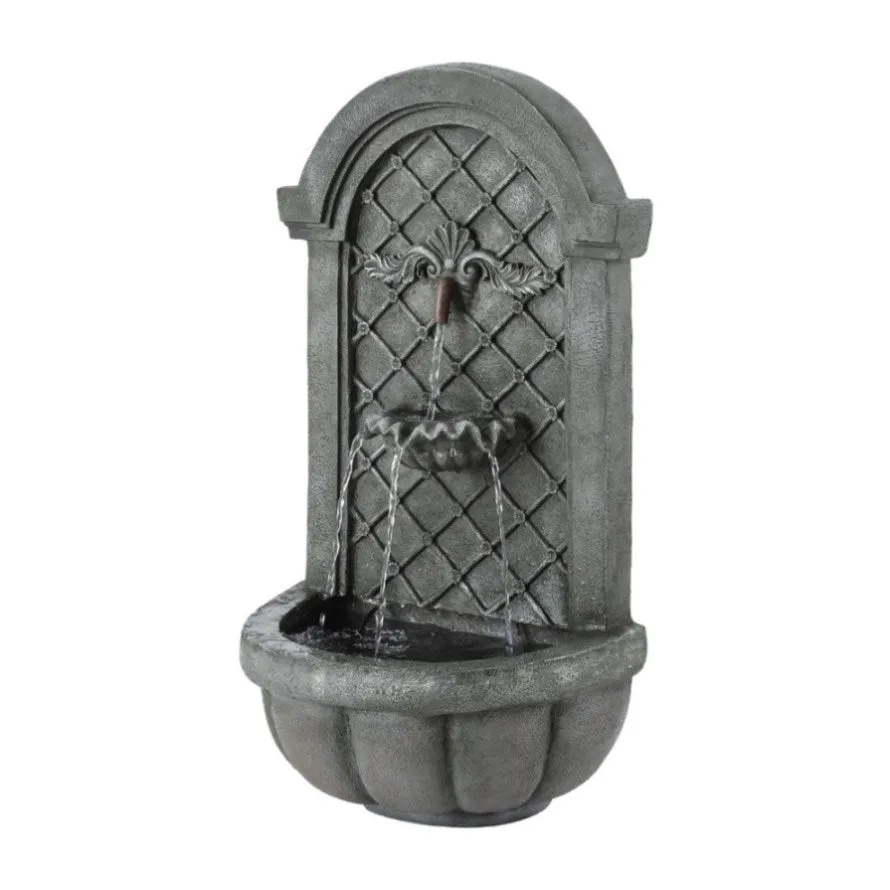 Gardeon Solar Fountain Water Feature Wall Mount Garden Fountains 80CM Grey FOUNT-WALL-80-DG dried flowers  