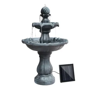 Gardeon Solar Water Feature 3-Tier Fountain with Pump Kit Bird Bath 93CM Black FOUNT-3LVL-BK dried flowers  