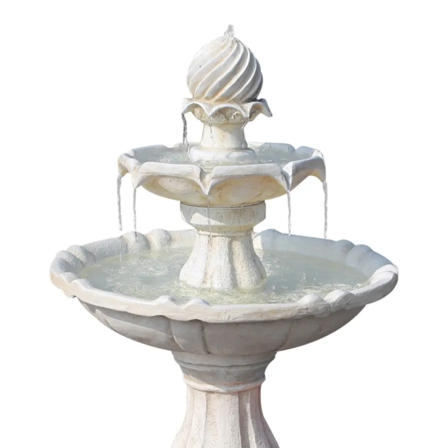 Gardeon Solar Water Feature 3-Tier Fountain with Pump Kit Bird Bath 93CM Ivory FOUNT-3LVL-IVORY