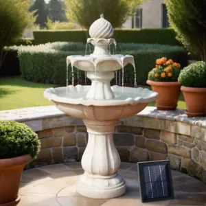 Gardeon Solar Water Feature 3-Tier Fountain with Pump Kit Bird Bath 93CM Ivory FOUNT-3LVL-IVORY dried flowers  