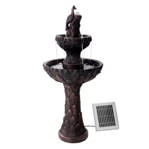 Gardeon Solar Water Feature Tier Fountain with Pump Kit Bird Bath 106CM Peacock FOUNT-PEACOCK-BK dried flowers  