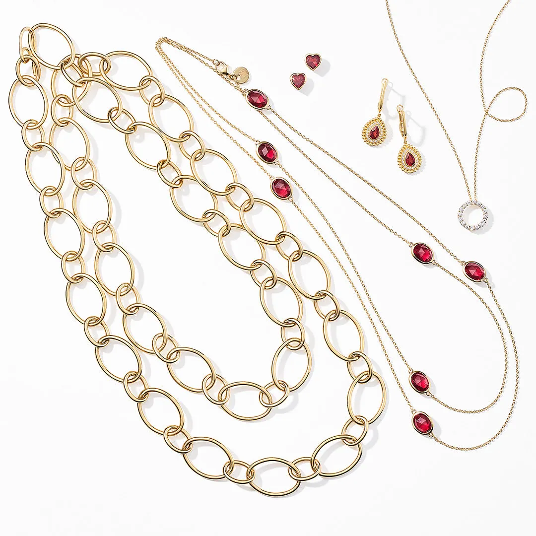 Garnet Heart Earrings