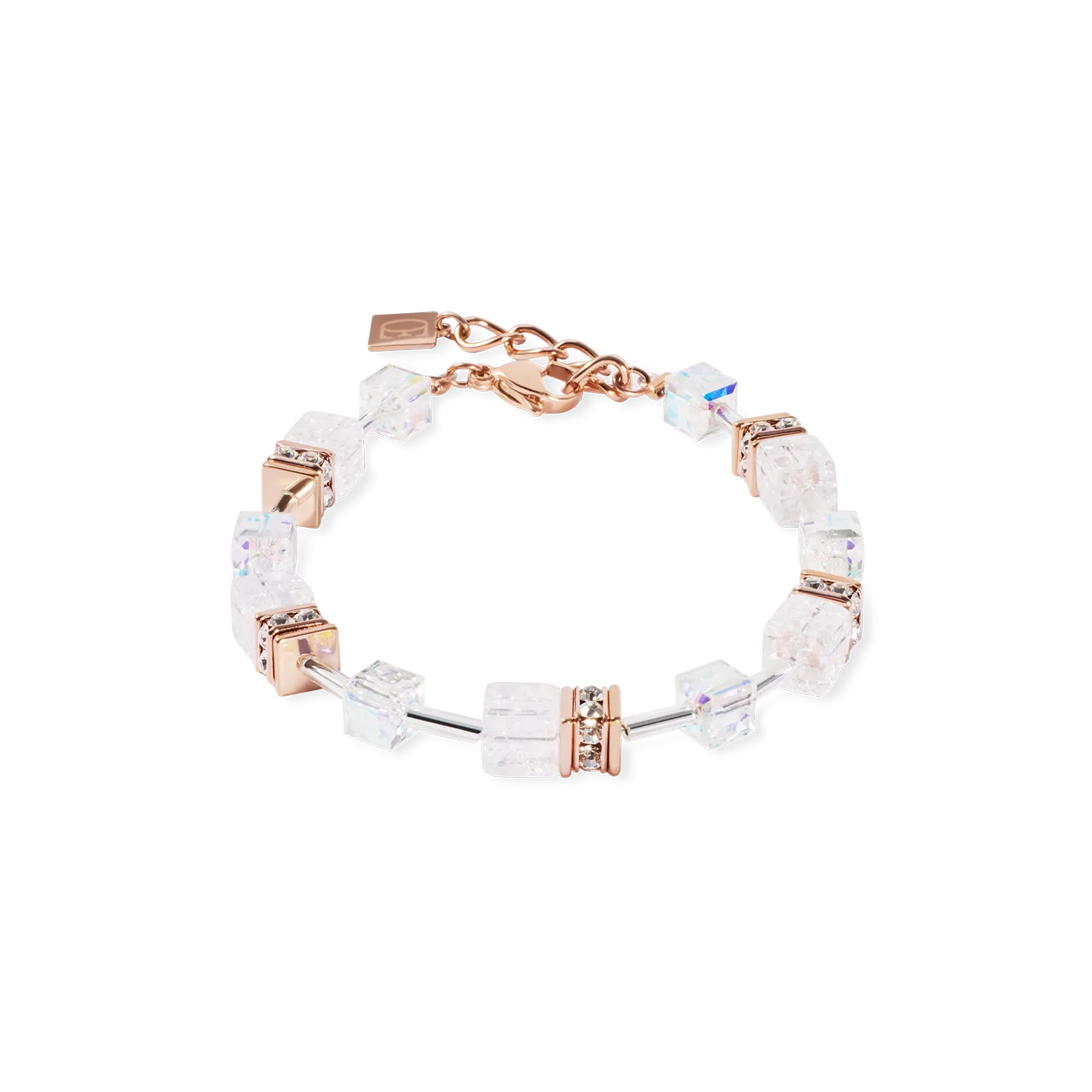 GeoCUBE? Iconic Nature bracelet rosegold white