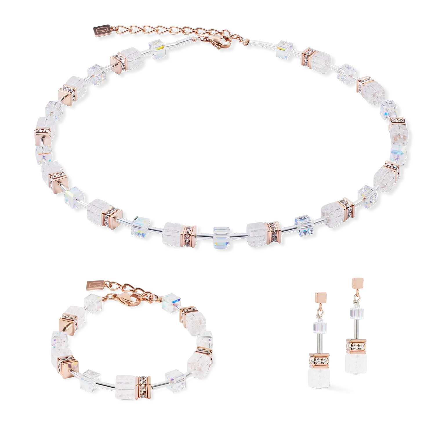 GeoCUBE? Iconic Nature bracelet rosegold white