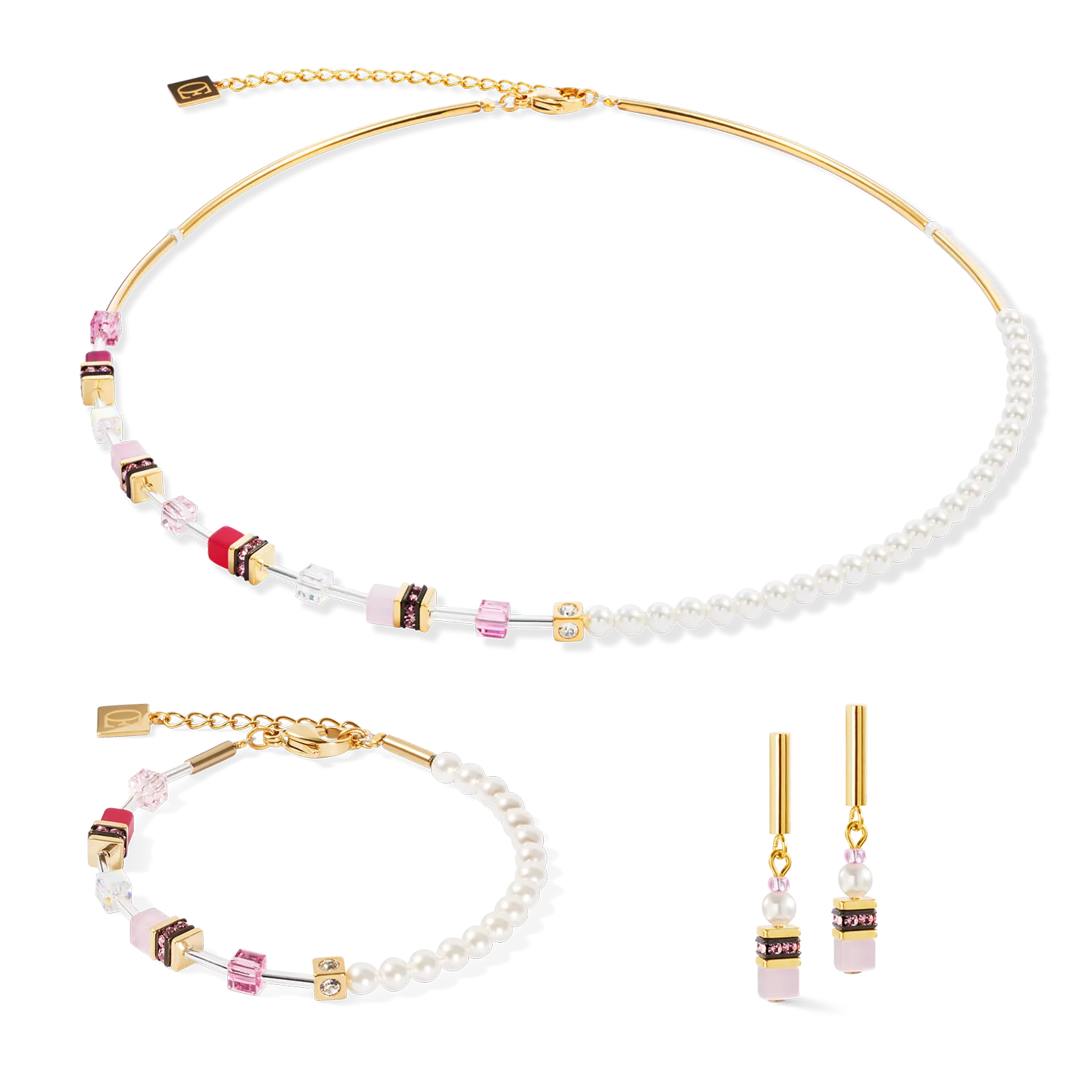GeoCUBE? Mini Fusion Pearls Bracelet gold-rose