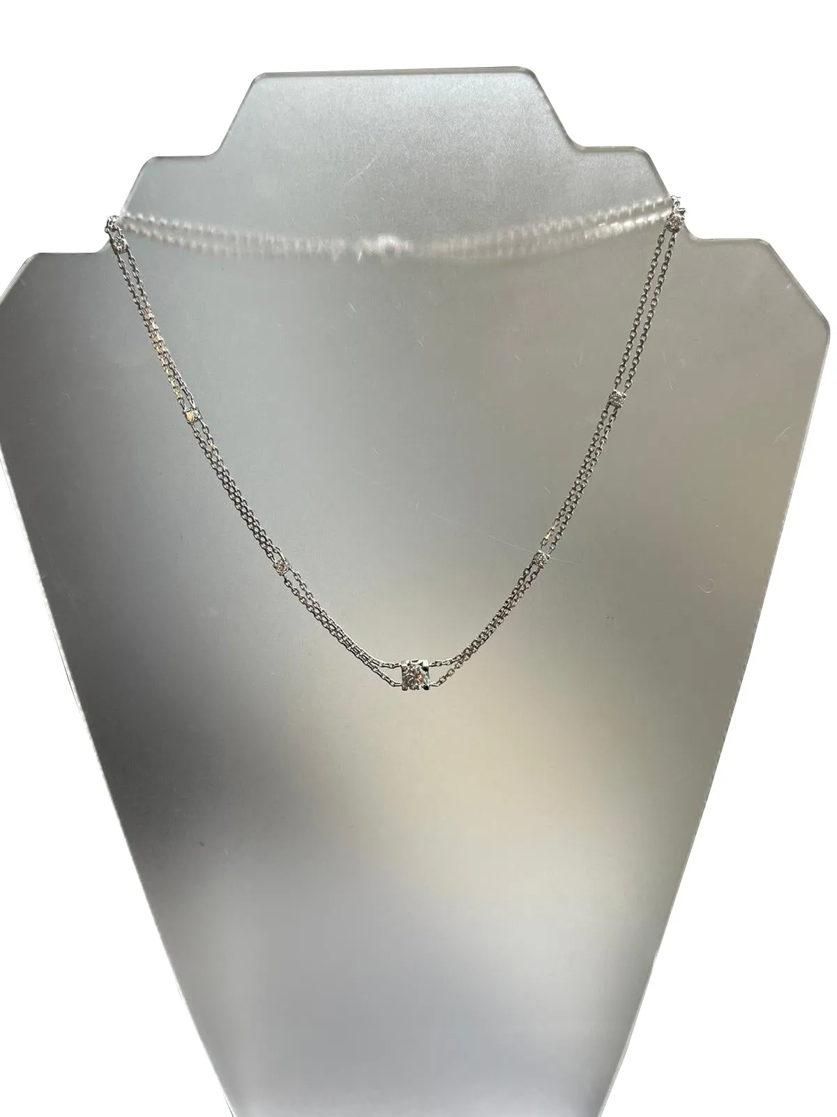 GIA 2.40ct Natural Diamonds 1.19ct Center Stone I VS 14K White?Gold Necklace