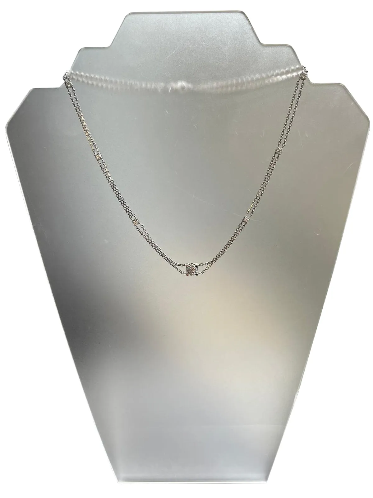 GIA 2.40ct Natural Diamonds 1.19ct Center Stone I VS 14K White?Gold Necklace