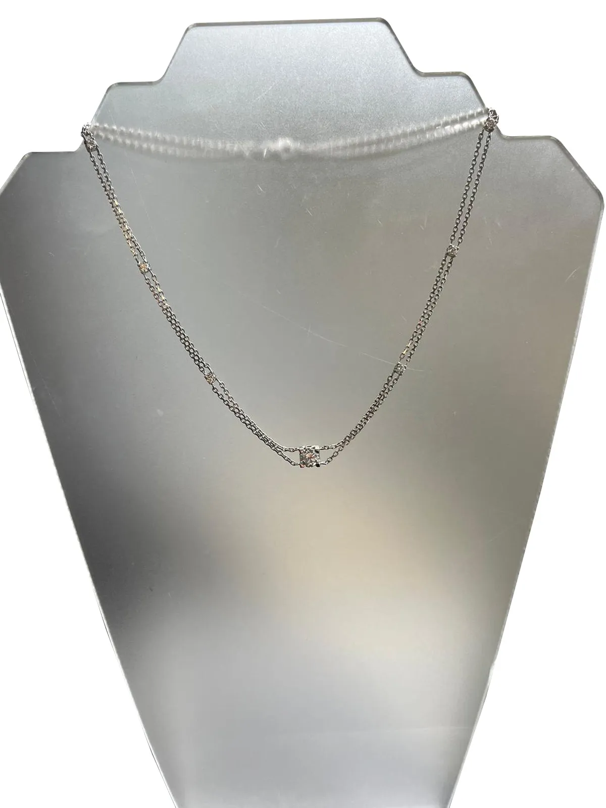 GIA 2.40ct Natural Diamonds 1.19ct Center Stone I VS 14K White?Gold Necklace