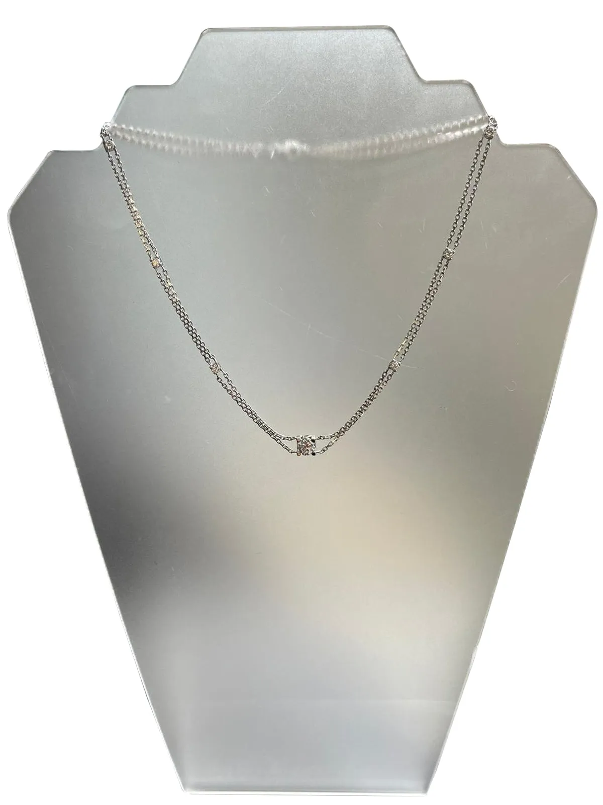 GIA 2.40ct Natural Diamonds 1.19ct Center Stone I VS 14K White?Gold Necklace