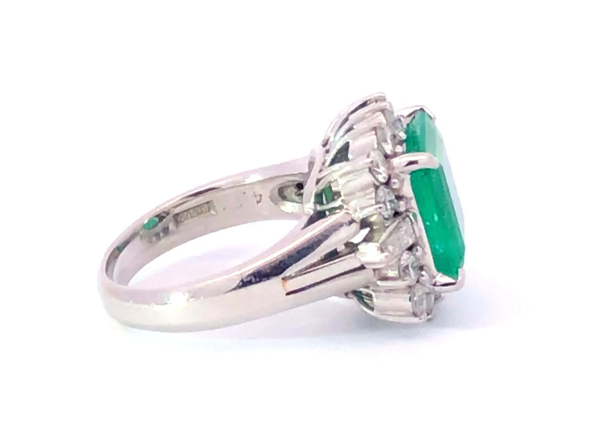GIA Rare 4.24 ct. Fine Colombian Emerald & Diamond Platinum Ring