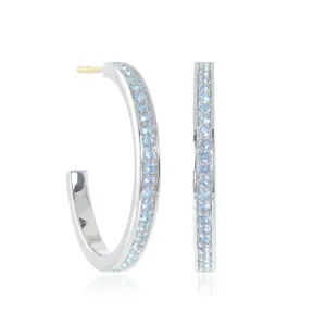 Gigi Hoop Earrings in Swiss Blue Topaz