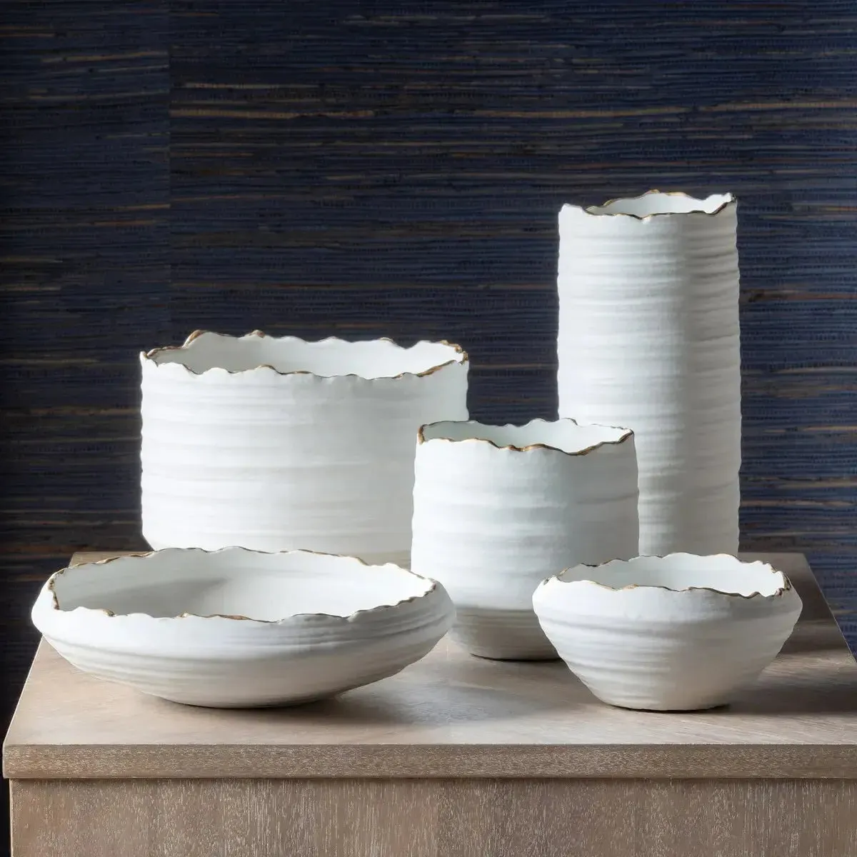 Gilded Organic Edge Vessel dried flowers  