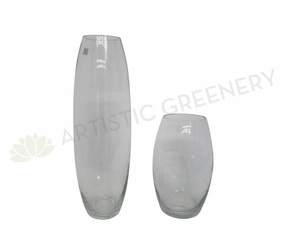 Glass Vase - Bullet / Barrel Shape (3 sizes) (Code: GVBULLET & GVBARREL) outdoor greenery  