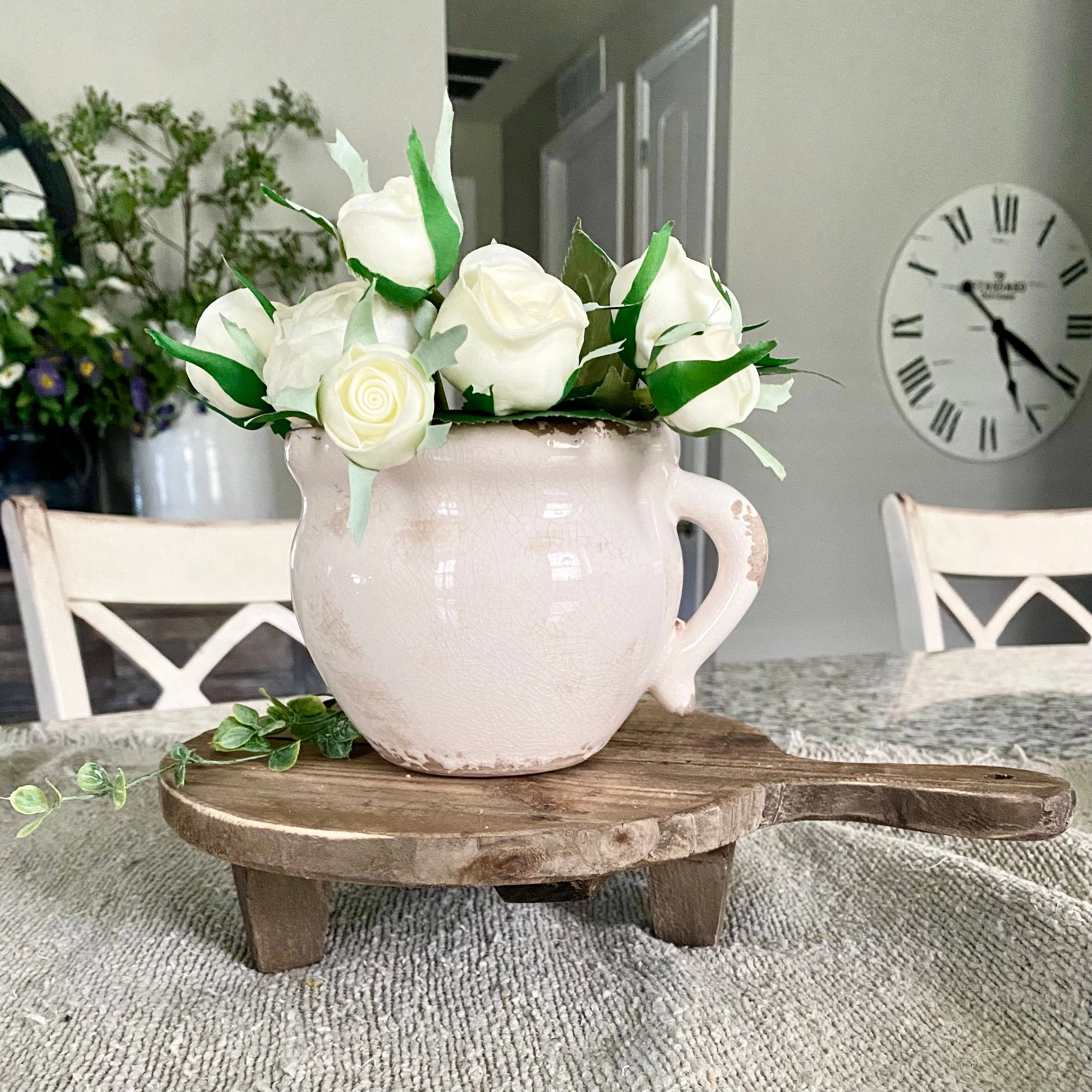 Glazed Ceramic Flower Pots With Handles