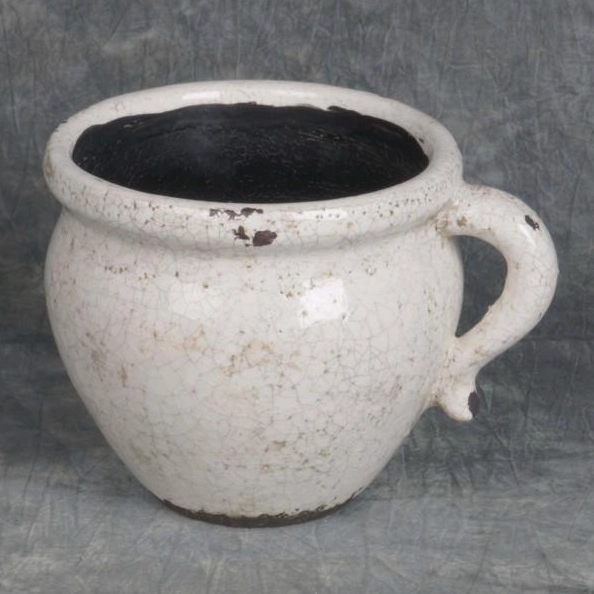 Glazed Ceramic Flower Pots With Handles