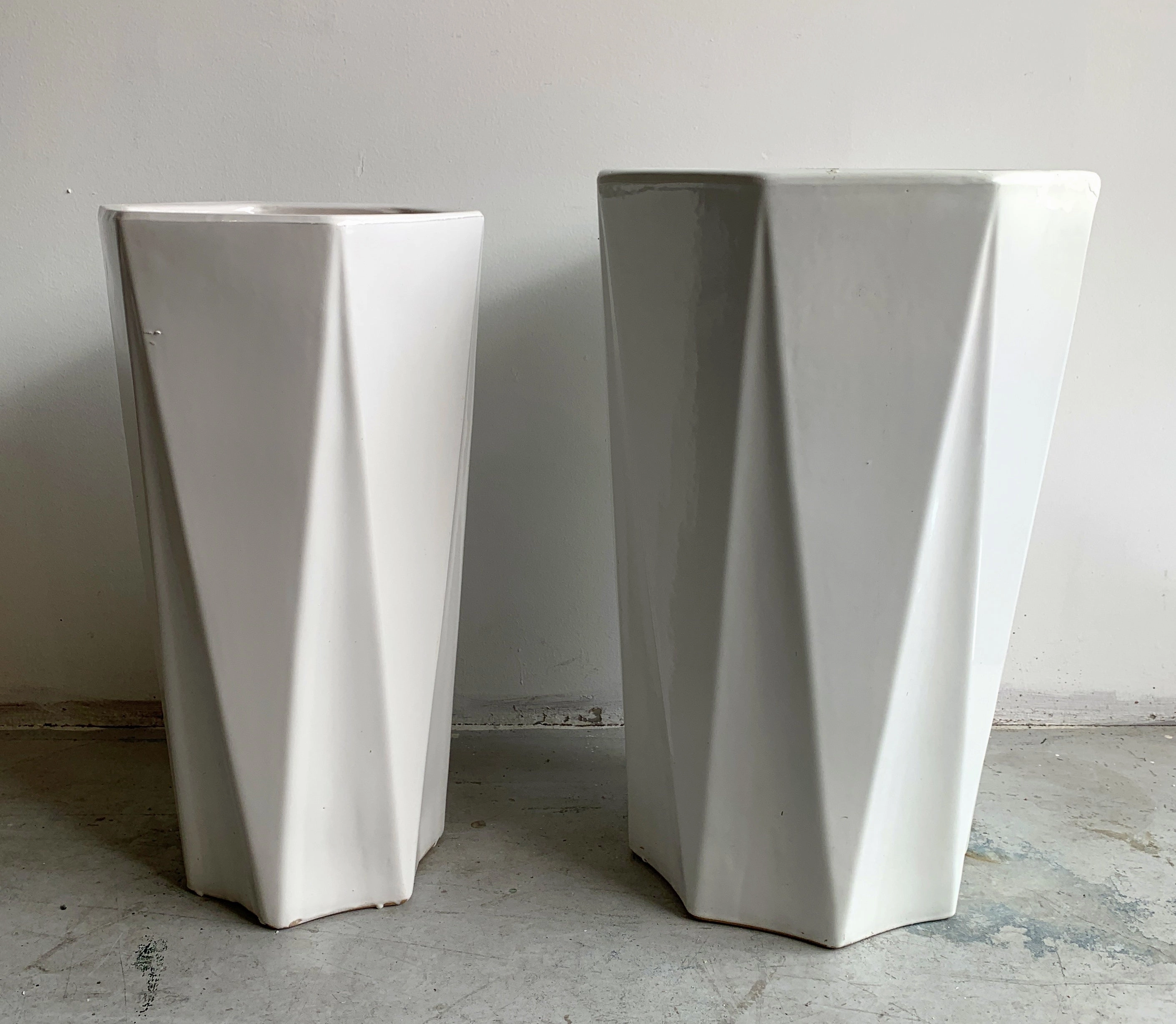 Glazed Octagon Ceramic Pot - White (Code: CER0014)