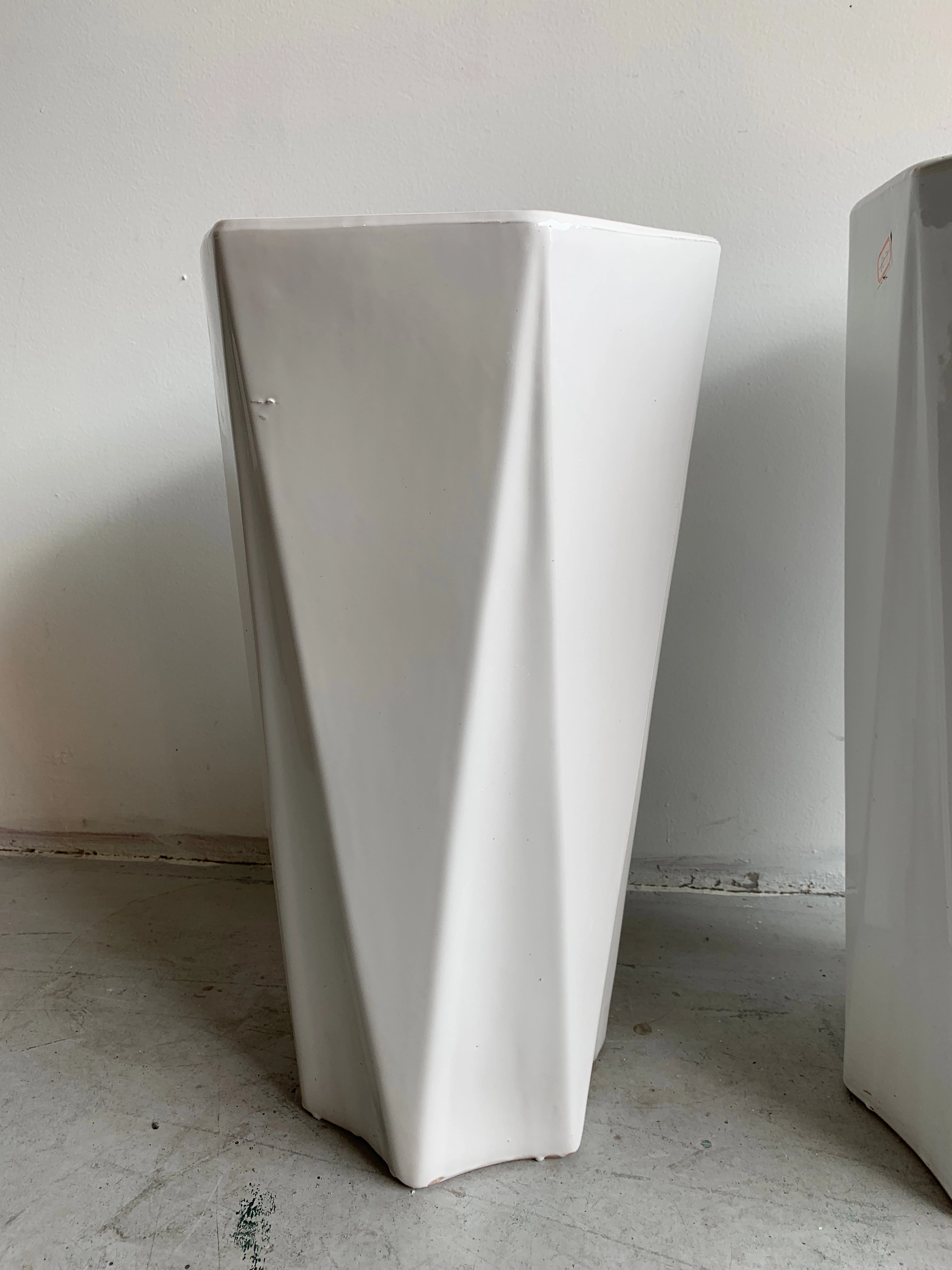 Glazed Octagon Ceramic Pot - White (Code: CER0014)