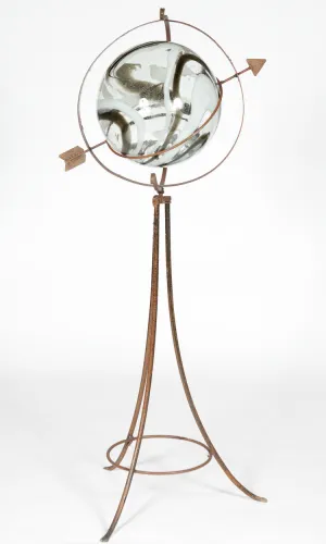 Globe Stand with Gazing Ball Sundial Design decorative plants  