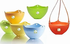 Glorya Multicolour Hanging Planter (Set of 5) classic flowerpot  