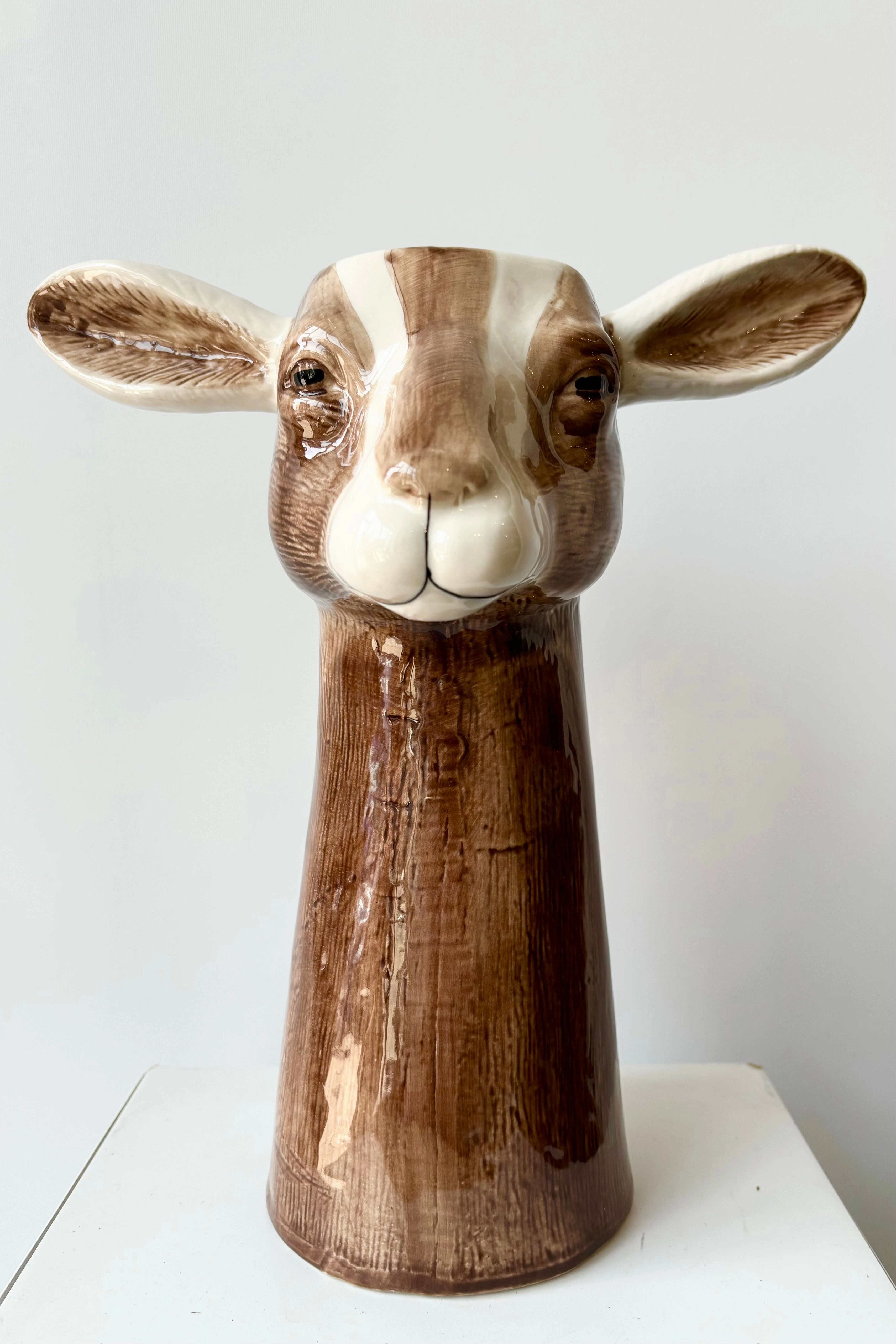 Goat Vase dried green plant  