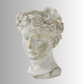 Goddess Shaped Cement Planter outdoor greenery  