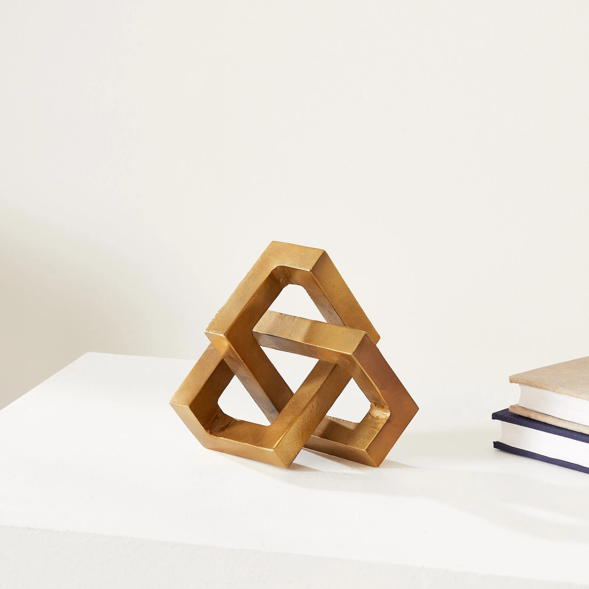 Gold Finish Geometric Key Sculpture
