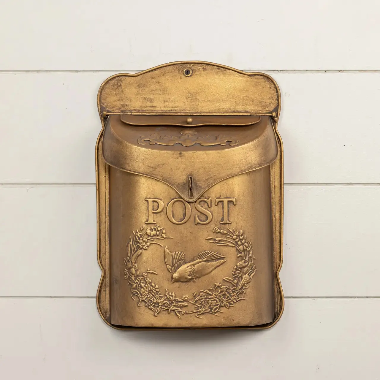 Gold Metal Post Mail Box
