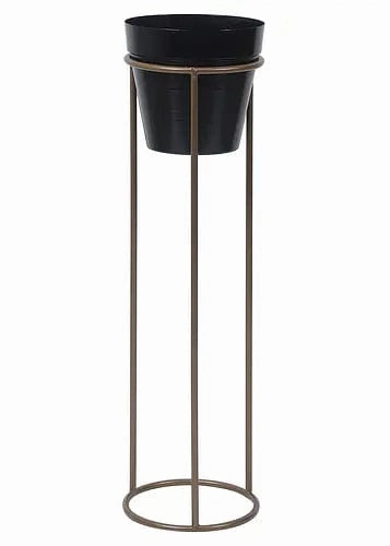 Gold & Black Pot Shape Planter Stand (Set of 2)