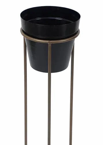 Gold & Black Pot Shape Planter Stand (Set of 2)