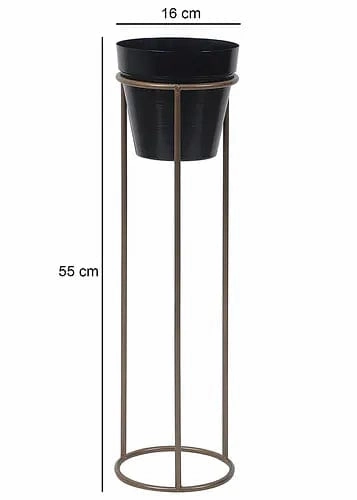 Gold & Black Pot Shape Planter Stand (Set of 2)