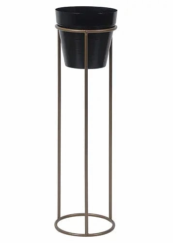 Gold & Black Pot Shape Planter Stand (Set of 2)