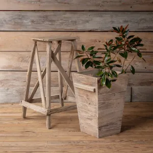 Grainery Wooden Planter dried flowers  