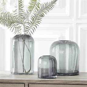 Gray Transparent Glass Vase outdoor greenery  