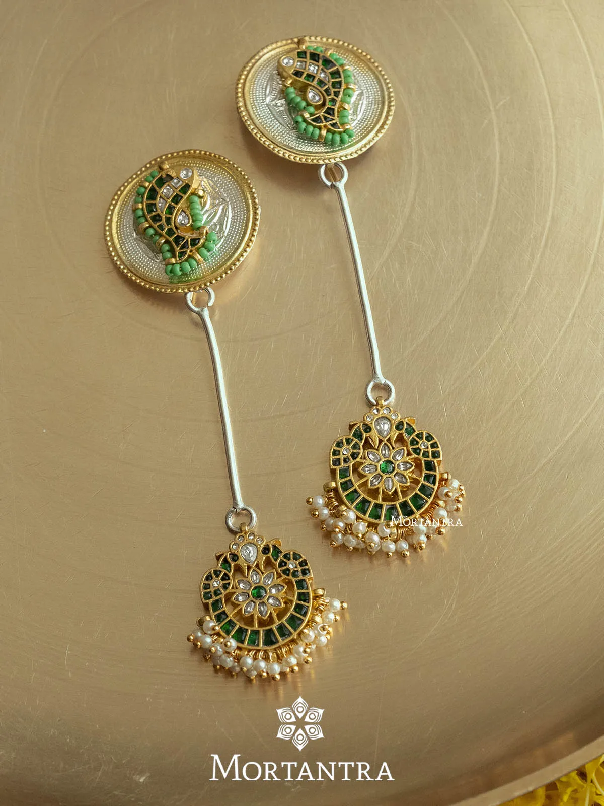 Green Color Mishr Earrings - MR-E102WGR
