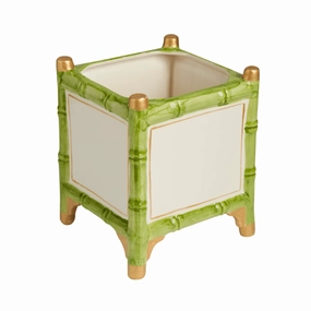 Green & Gold Bamboo Inspired Cachepot - Available in Two Sizes plant seeds  
