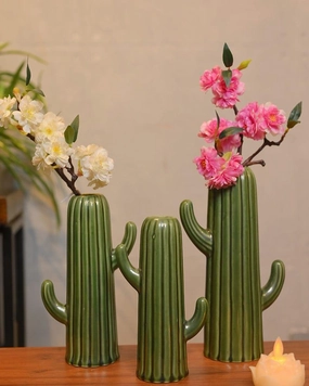 Green Colour Flower Vase (Combo Offer 3) outdoor greenery  