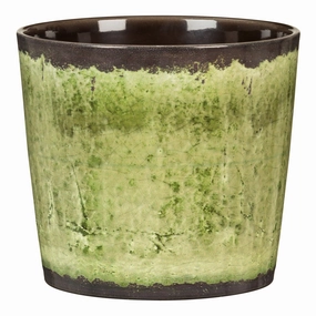 Green Indoor Ceramic Cover Pot Meadow Glaze (870) tall green plant  