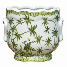 Green Palm Tree on White Porcelain Cachepot plant seeds  