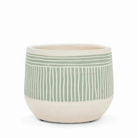 Green Small Etched Planter - 5"D plant seeds  