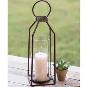 Greenville Pillar Candle Lantern dried flowers  