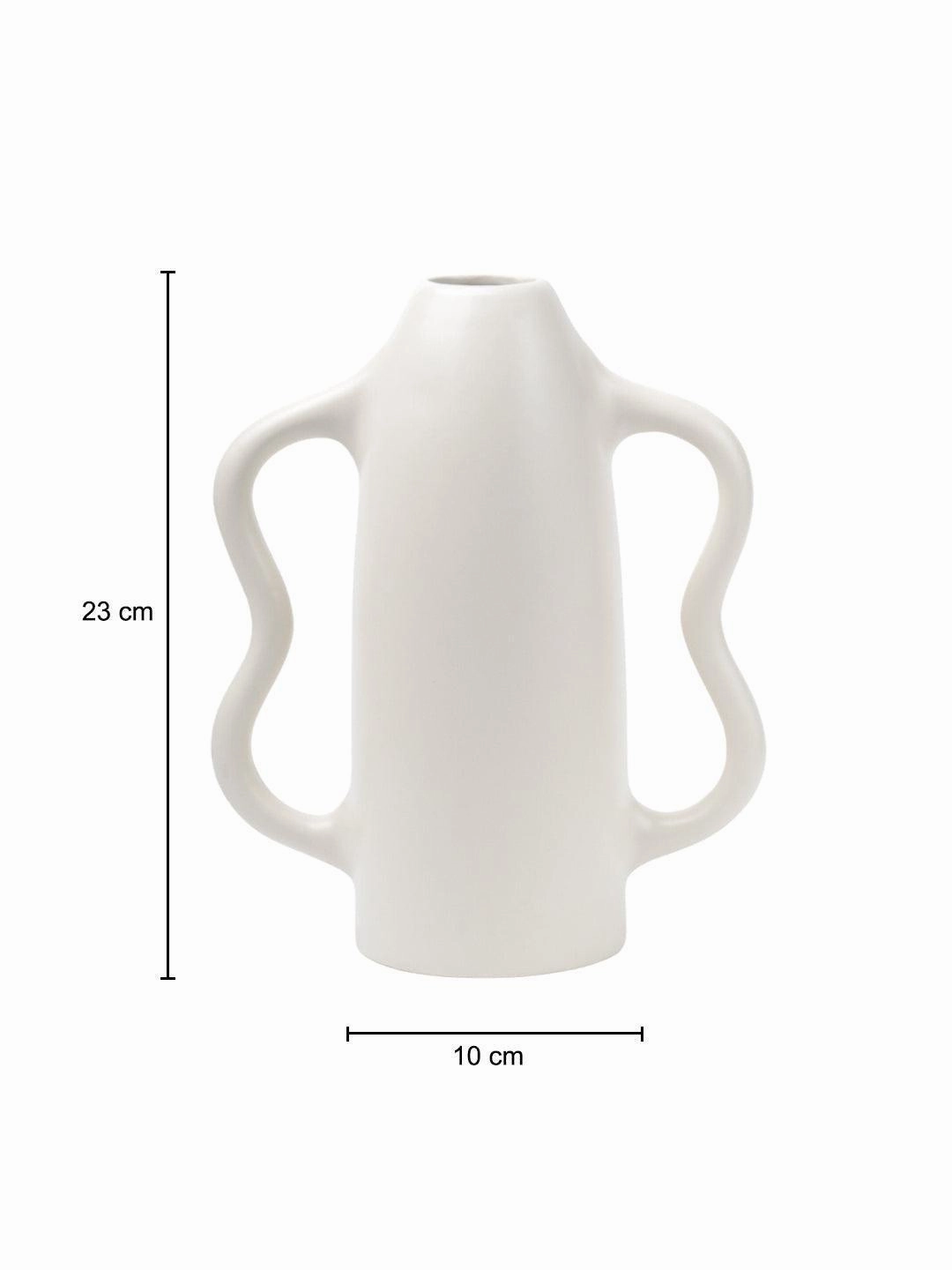 Grey Ceramic Curvy Vase - Curvy, Flower Holder