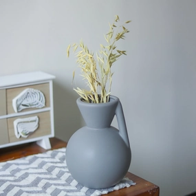 Grey Decorative Vase dried green plant  