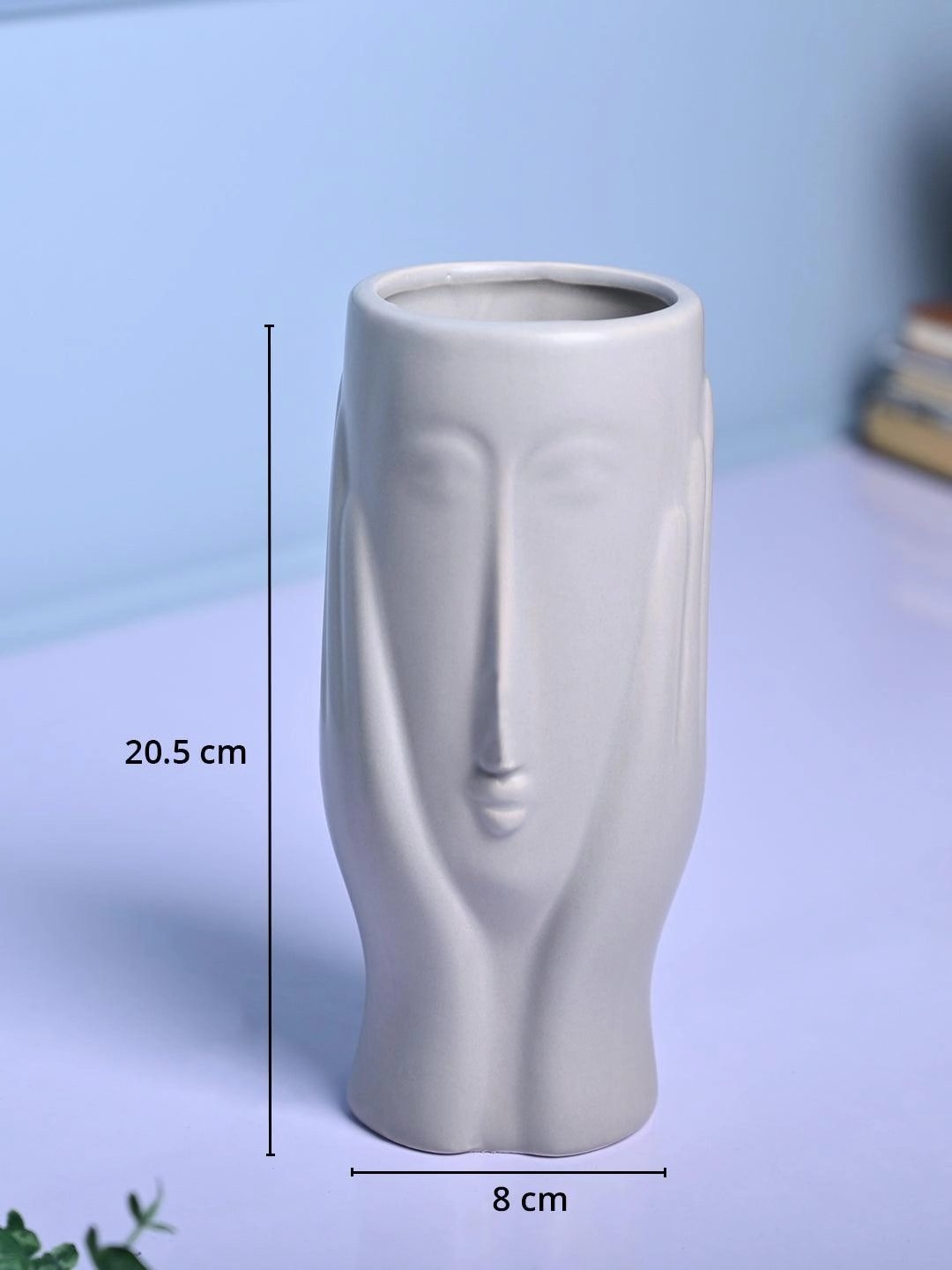 Grey Glossy Ceramic Vase - Contemporary Sophistication