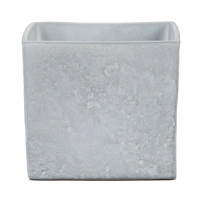 Grey Square Indoor Ceramic Cover  Pot Grey Stone (970) tall green plant  