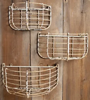 Half-Wall Victorian Baskets Set of 3 decorative plants  