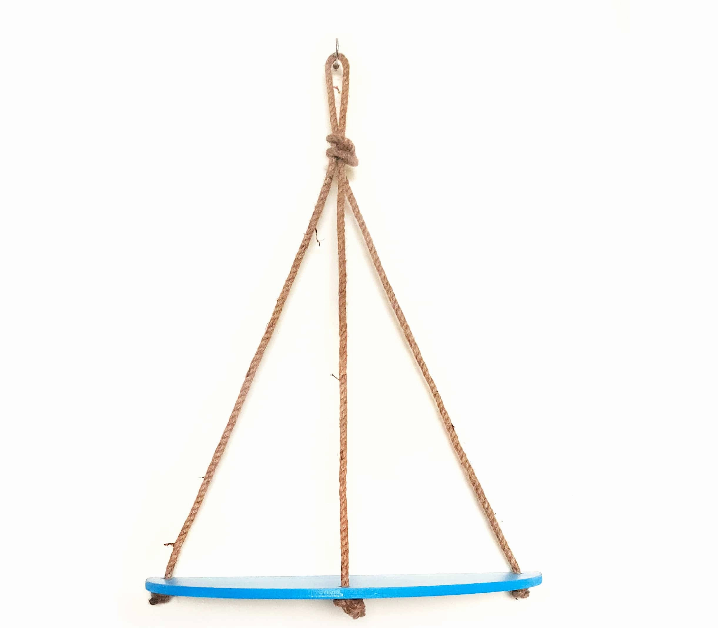 Half Oval Blue Wall Hanging Shelf