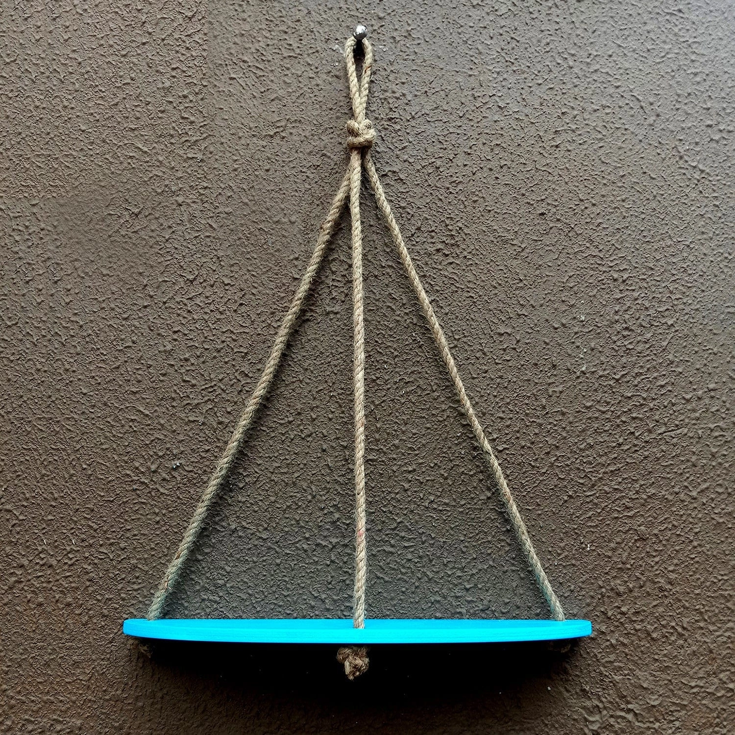 Half Oval Blue Wall Hanging Shelf