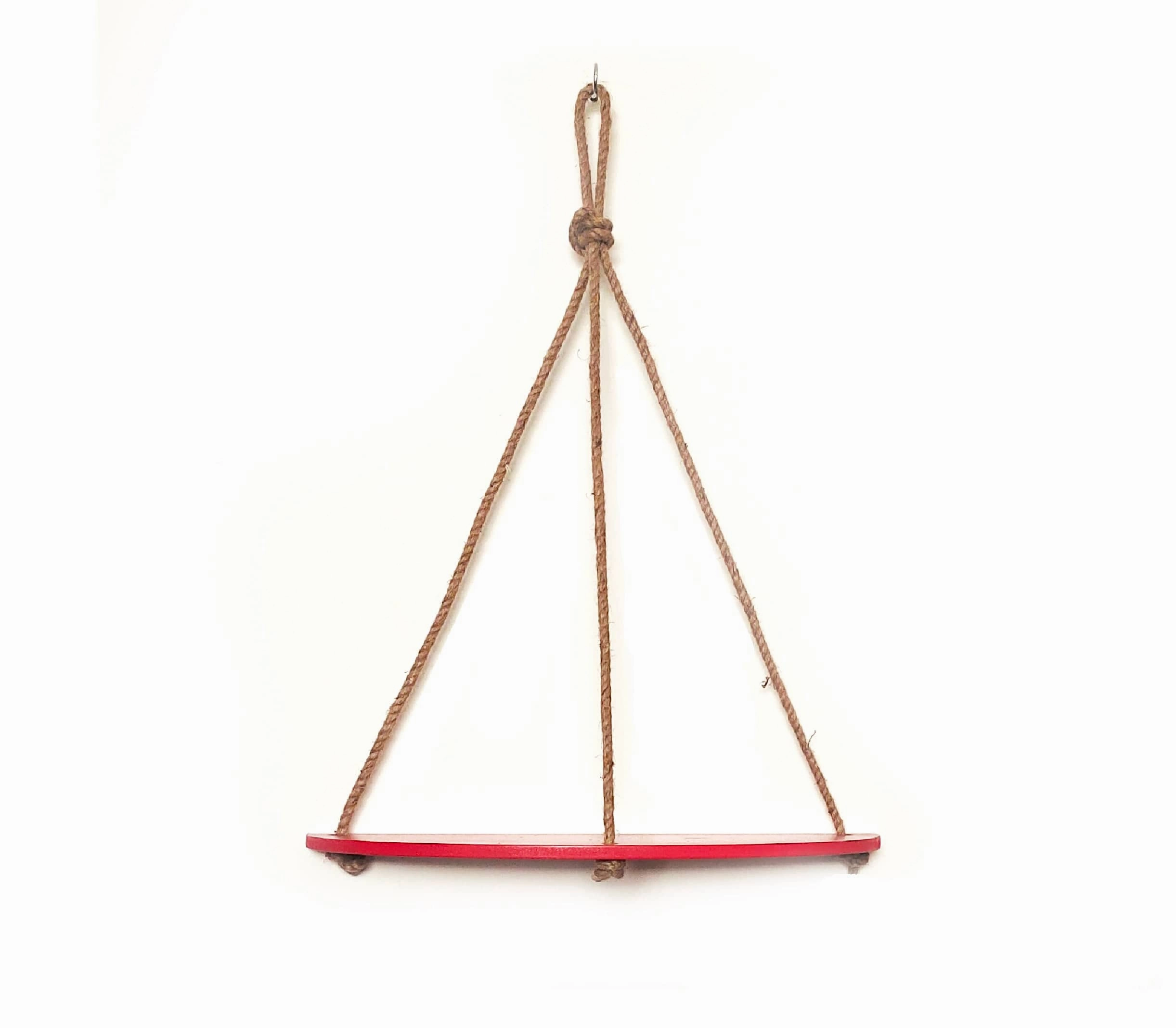 Half Oval Maroon Wall Hanging Shelf