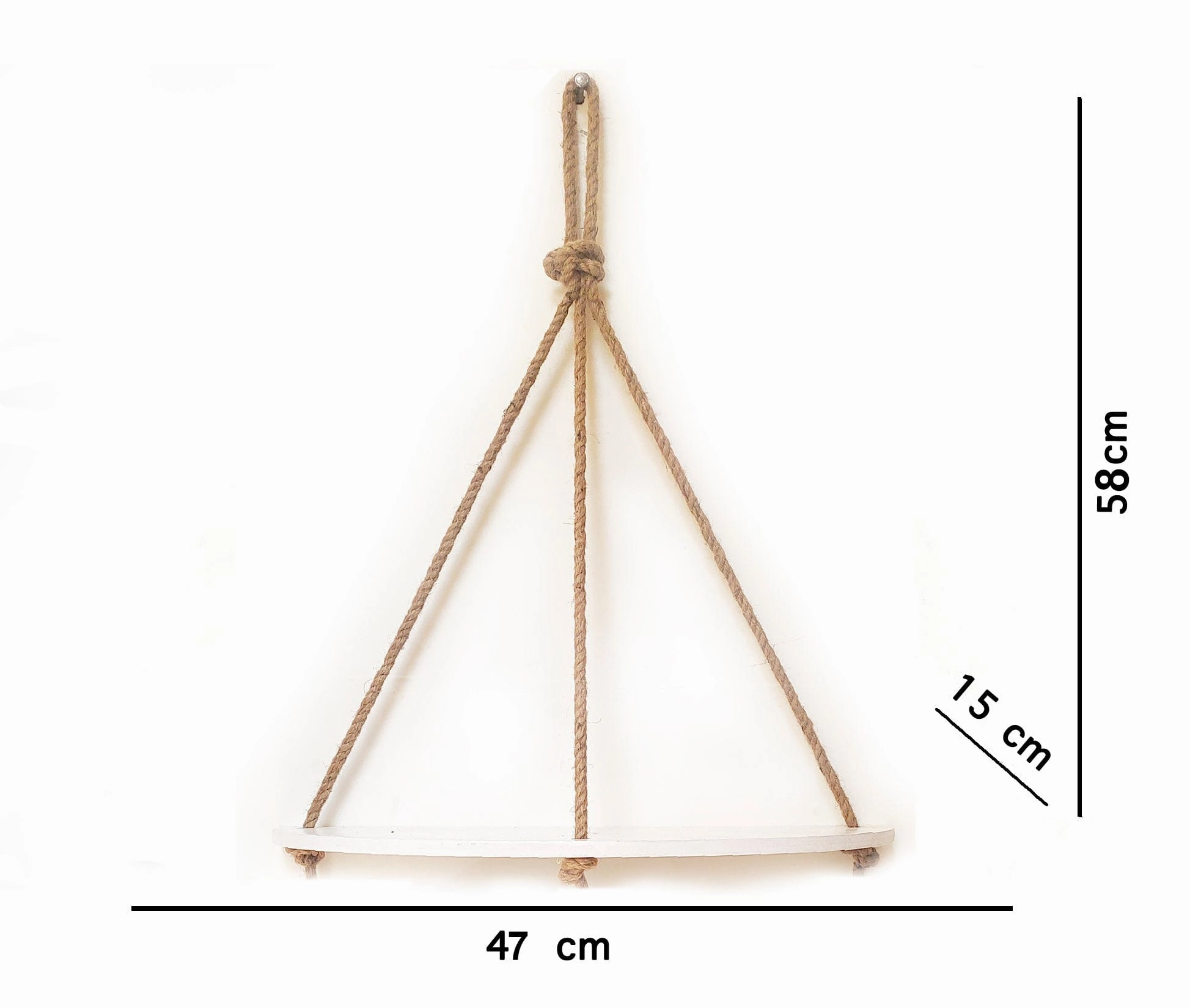 Half Oval White Wall Hanging Shelf