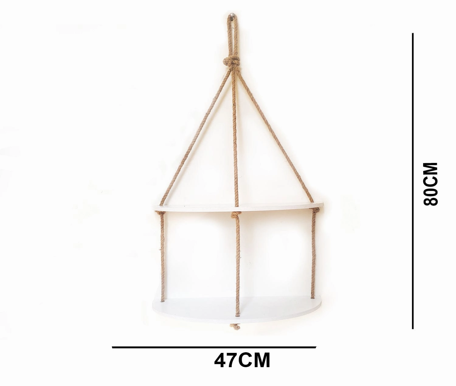 Half Oval White Wall Hanging Shelf